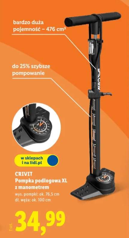 Pompka podłogowa XL z manometrem