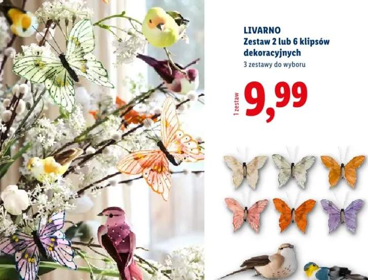 Zestaw 2 lub 6 klipsów dekoracyjnych