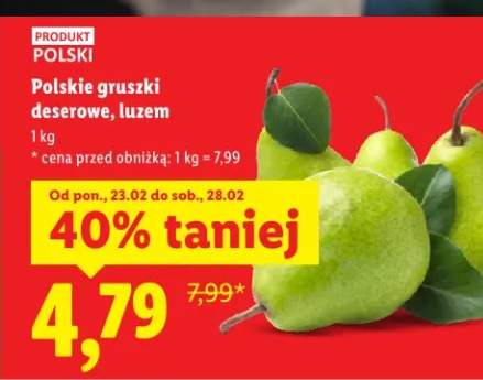 Gruszki deserowe, luzem