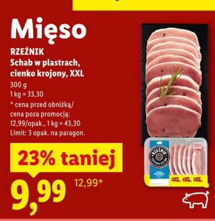 Schab w plastrach, cienko krojony