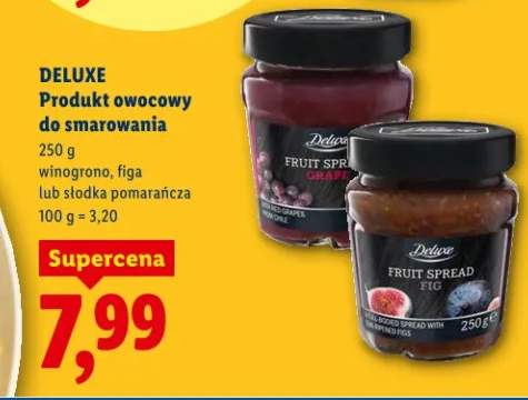 Produkt owocowy do smarowania winogrono, figa lub słodka pomarańcza