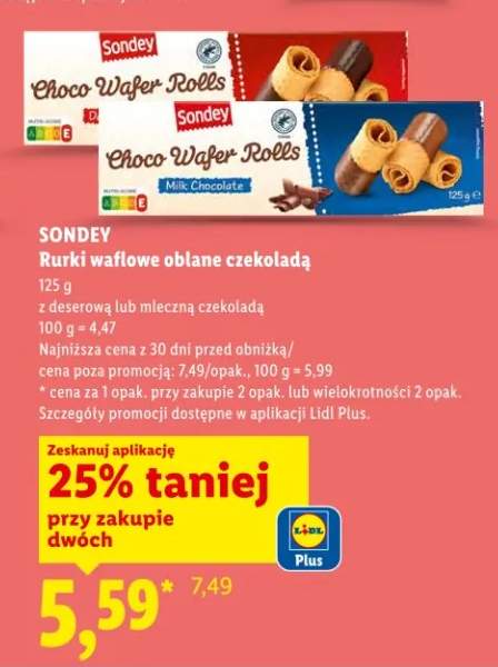 Rurki waflowe oblane czekoladą z deserową lub mleczną czekoladą