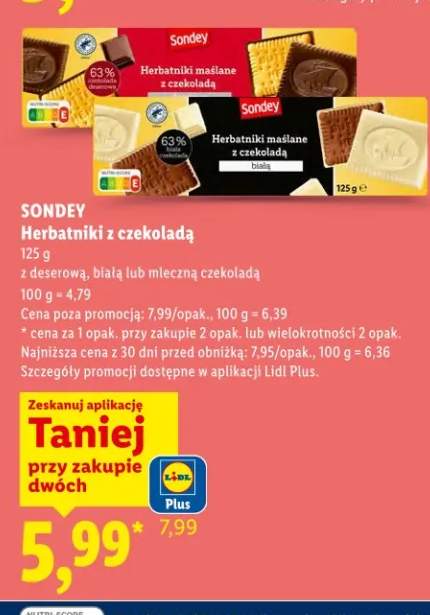 Herbatniki z czekoladą z deserową, białą lub mleczną czekoladą