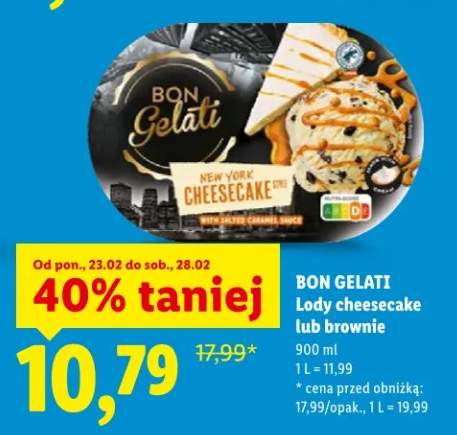 Lody cheesecake lub brownie