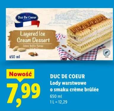 Lody warstwowe o smaku crème brûlée
