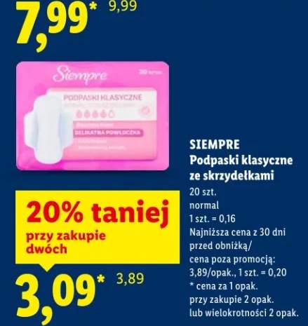 Podpaski klasyczne ze skrzydełkami