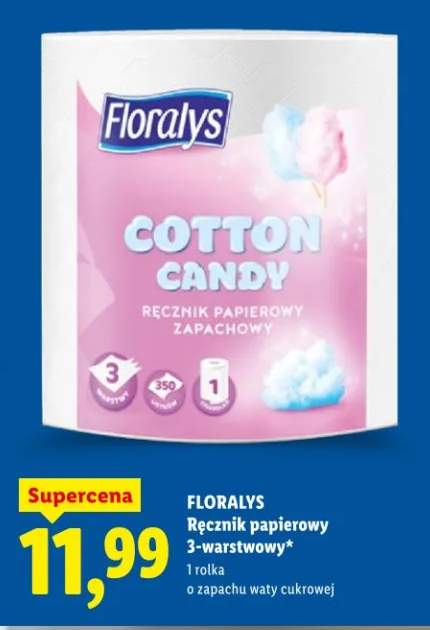 Ręcznik papierowy 3-warstwowy Cotton Candy o zapachu waty cukrowej