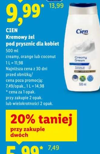 Kremowy żel pod prysznic dla kobiet