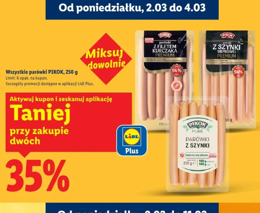 Parówki z szynki wieprzowej premium