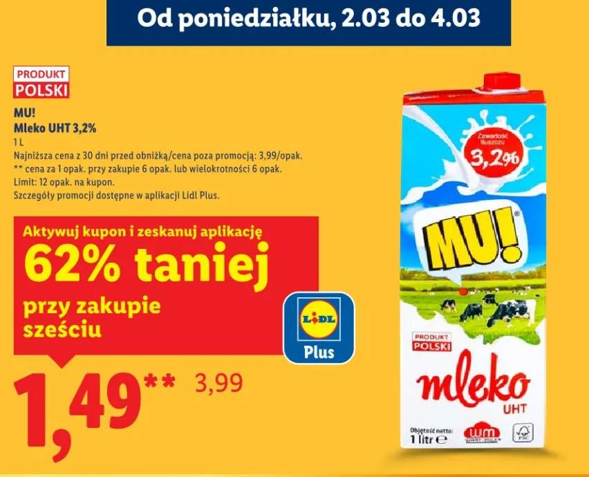 Mleko UHT 3,2%