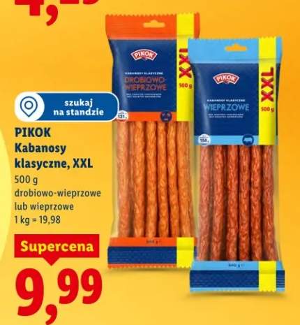 Kabanosy klasyczne, XXL drobiowo-wieprzowe lub wieprzowe