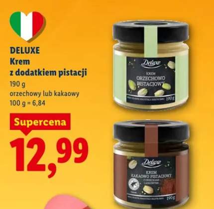 Krem z dodatkiem pistacji orzechowy lub kakaowy