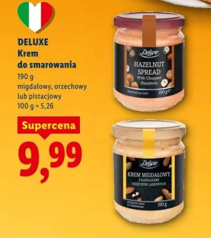 Krem do smarowania migdałowy, orzechowy lub pistacjowy