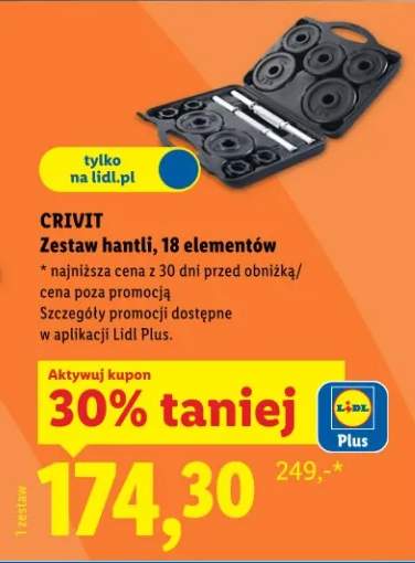 Zestaw hantli 18 elementów