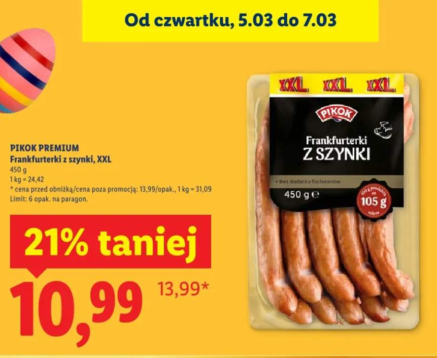 Frankfurterki z szynki, XXL