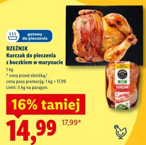 Kurczak do pieczenia z boczkiem w marynacie