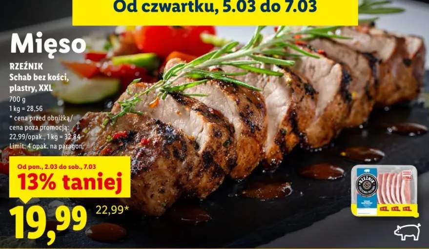 Schab bez kości, plastry, XXL