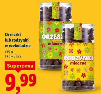 Orzeszki lub rodzynki w czekoladzie