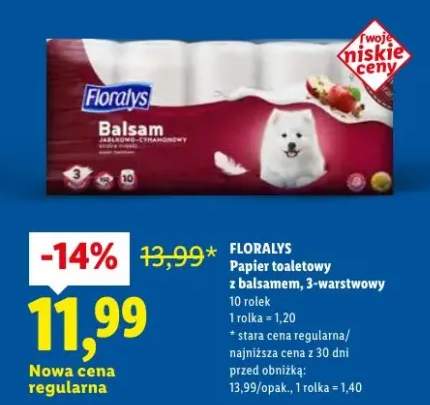 Papier toaletowy z balsamem, 3-warstwowy 10 rolek