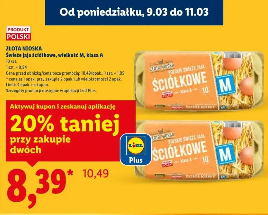 Jaja ściółkowe wielkość M, klasa A