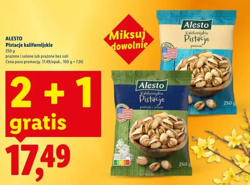 Pistacje kalifornijskie prażone bez soli
