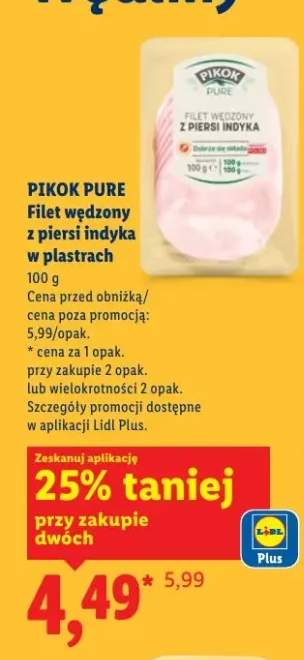 Filet wędzony z piersi indyka w plastrach