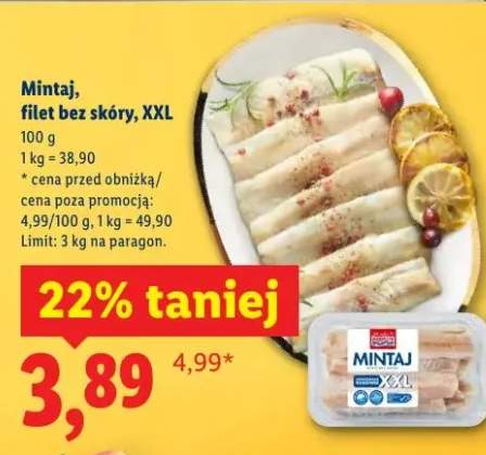 Filet mintaj bez skóry, XXL