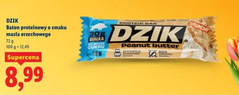 Baton proteinowy o smaku masła orzechowego