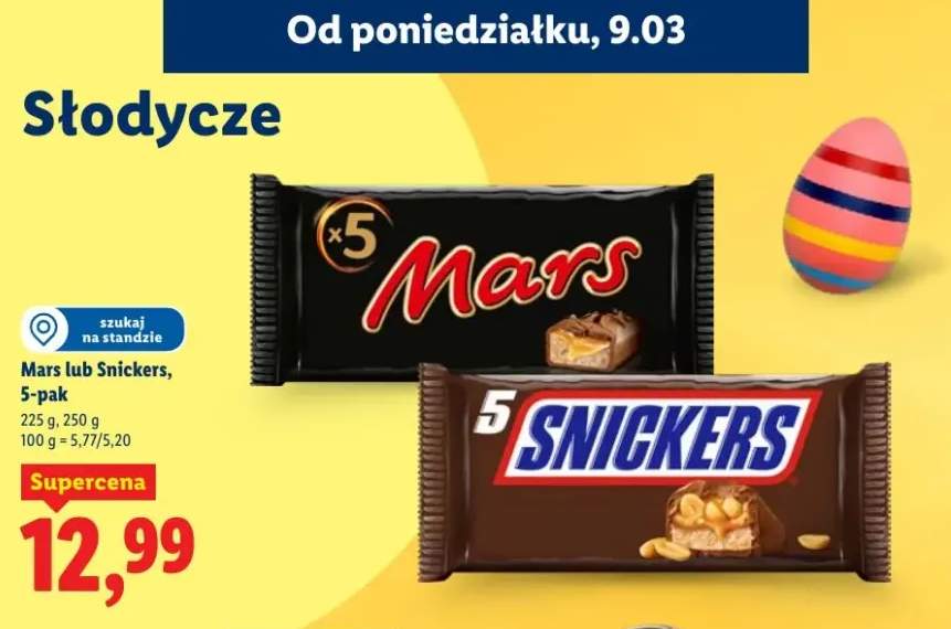Baton Mars lub Snickers, 5-pak