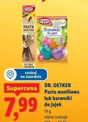 Pasta waniliowa lub barwniki do jajek