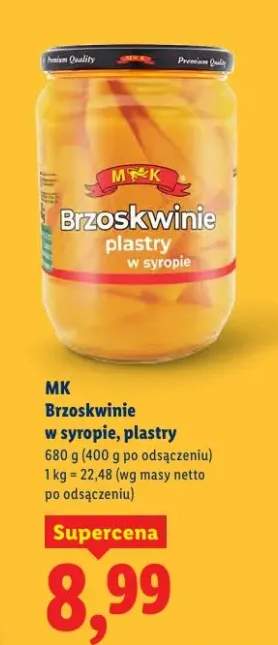 Brzoskwinie w syropie, plastry