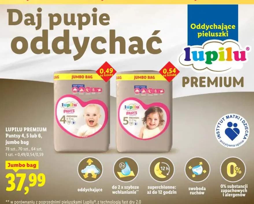 Pieluszki pantsy 4, 5 lub 6, jumbo bag