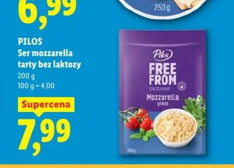 Ser mozzarella tarty bez laktozy