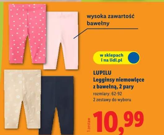 Legginsy niemowlęce z bawełną, 2 pary