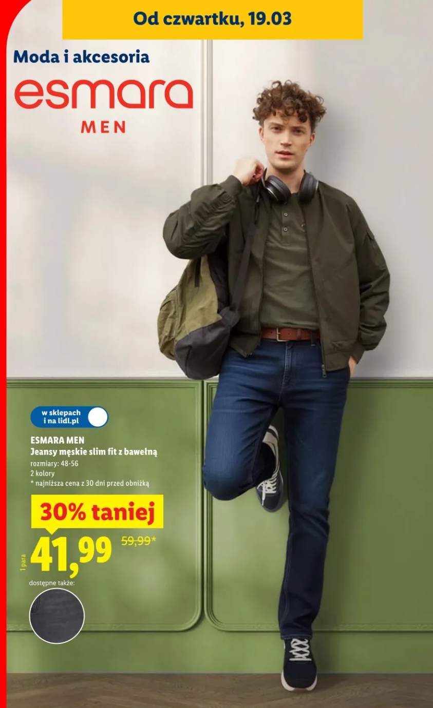 Jeansy męskie slim fit z bawełną