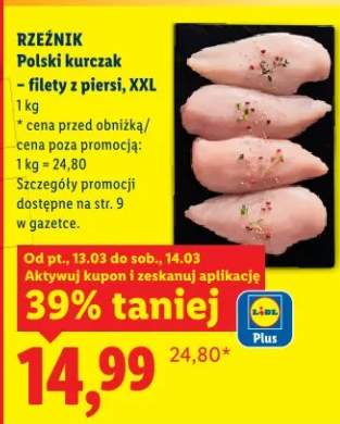 Rzeźnik Polski kurczak - filety z piersi, XXL
