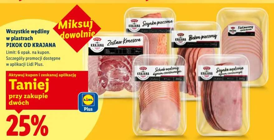 Wszystkie wędliny w plastrach Pikok Od Krajana