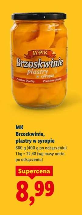 Brzoskwinie plastry w syropie