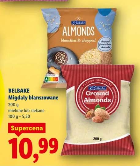 Migdały blanszowane mielone lub siekane