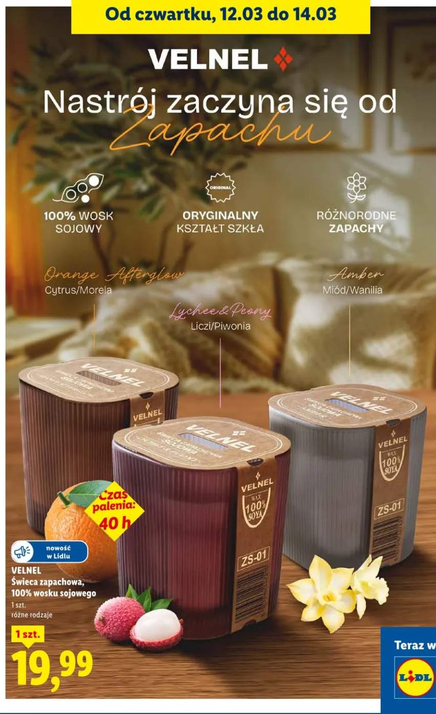 Świeca zapachowa, 100% wosku sojowego