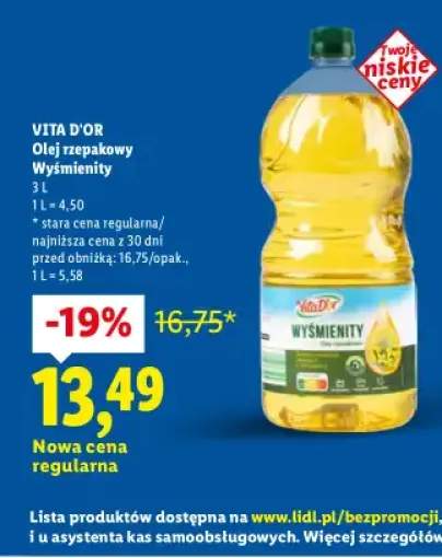 Olej rzepakowy wyśmienity 3 l