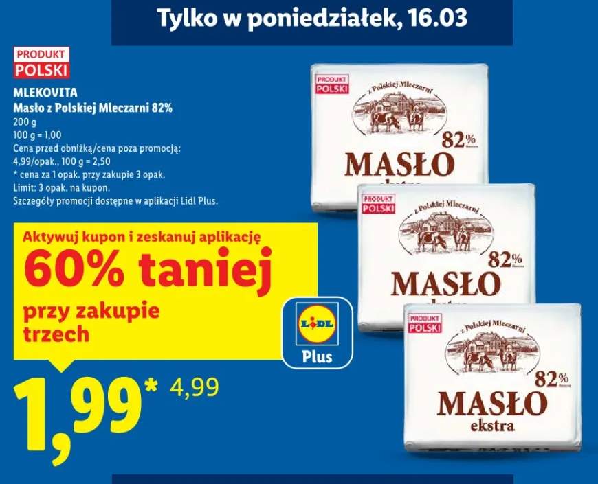 Masło z polskiej mleczarni 82%