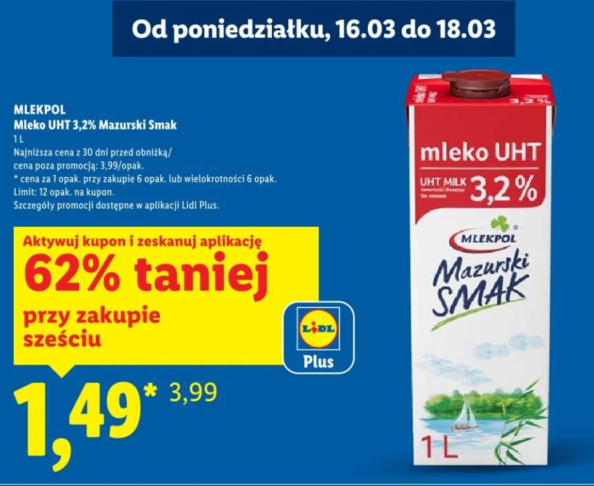 Mleko UHT 3,2% Mazurski Smak