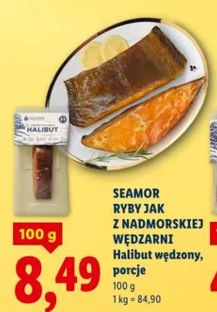 Halibut wędzony, porcje