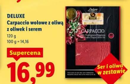 Carpaccio wołowe z oliwą z oliwek i serem