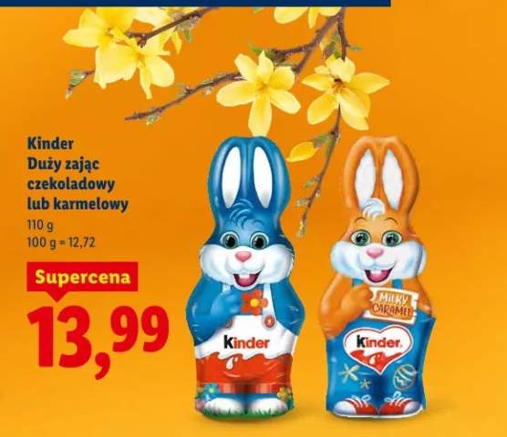 Duży zając czekoladowy lub karmelowy