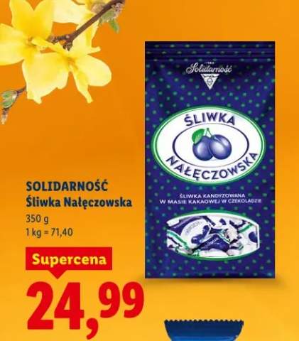 Śliwka nałęczowska kandyzowana w masie kakaowej w czekoladzie