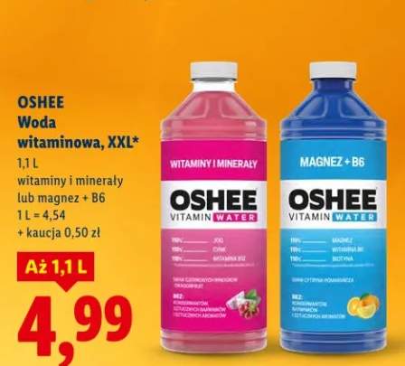 Woda witaminowa, XXL witaminy i minerały lub magnez + B6