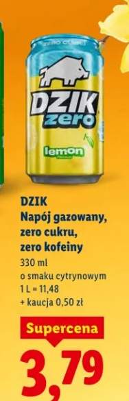 Napój gazowany, zero cukru, zero kofeiny