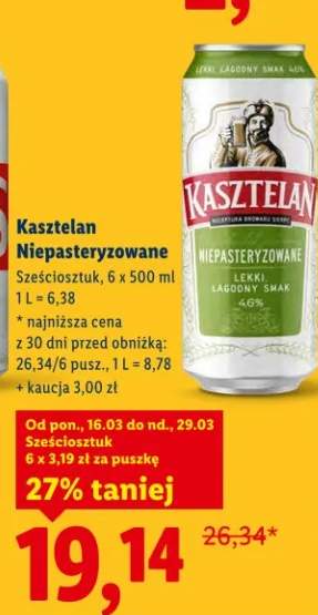 Piwo kasztelan niepasteryzowane